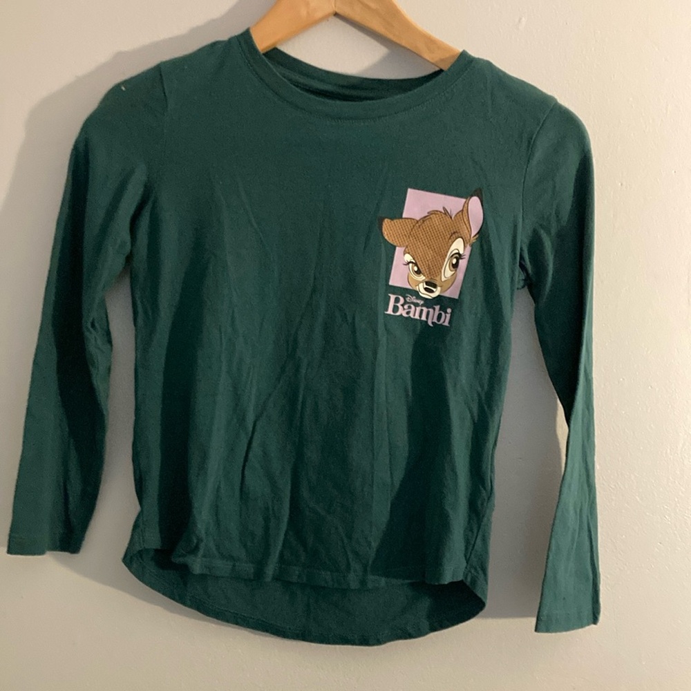 GAP Forest Green Long Sleeve Tee with Graphic Design